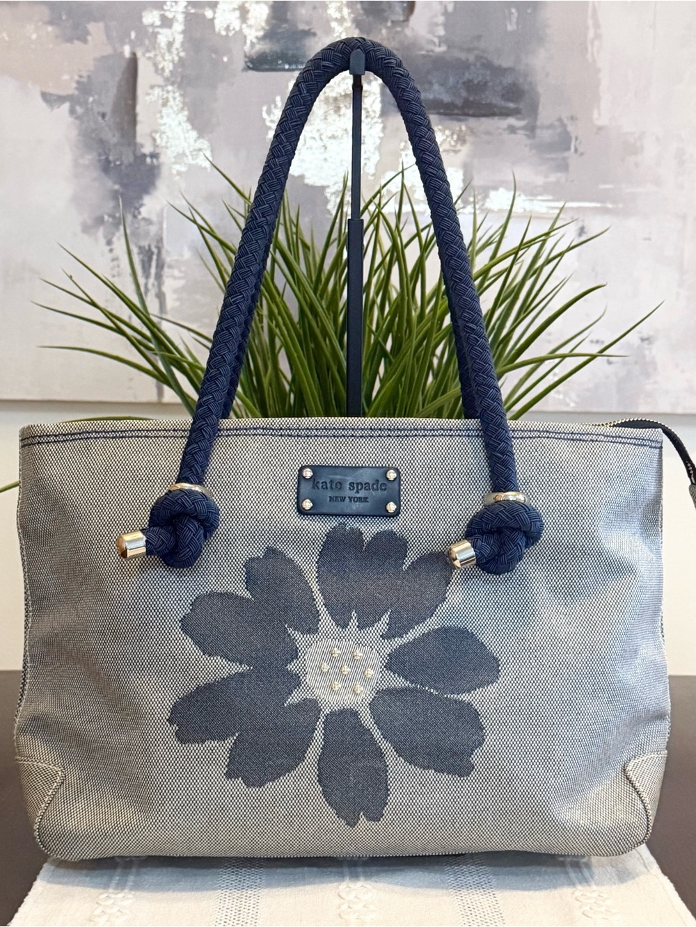 Vintage Kate Spade Floral Canvas Tote